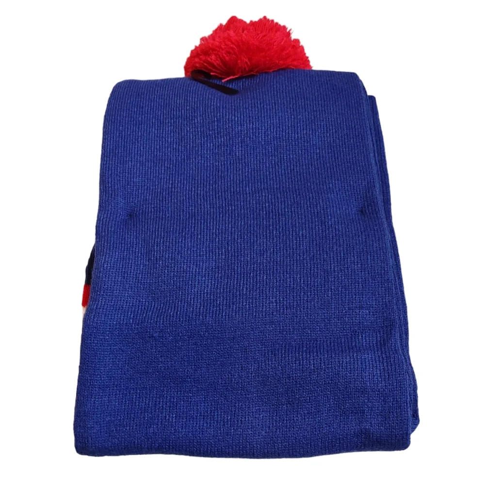 NEW! NFL Pom Beanie Scarf Set One Size Unisex Red Blue